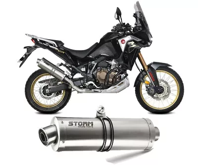 Steel  Exhaust Muffler Storm Mivv Oval Honda CRF 1100 L Africa Twin 2020 > 2023 • $257.03